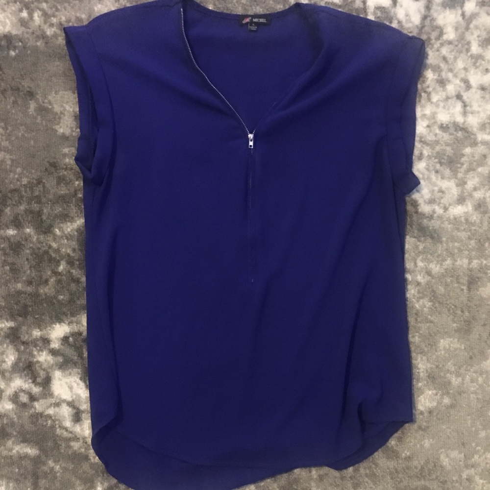 Blue short sleeve blouse